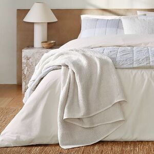 Nate Berkus Signature Collection Waffle Blanket Queen Parchment - NWT $348